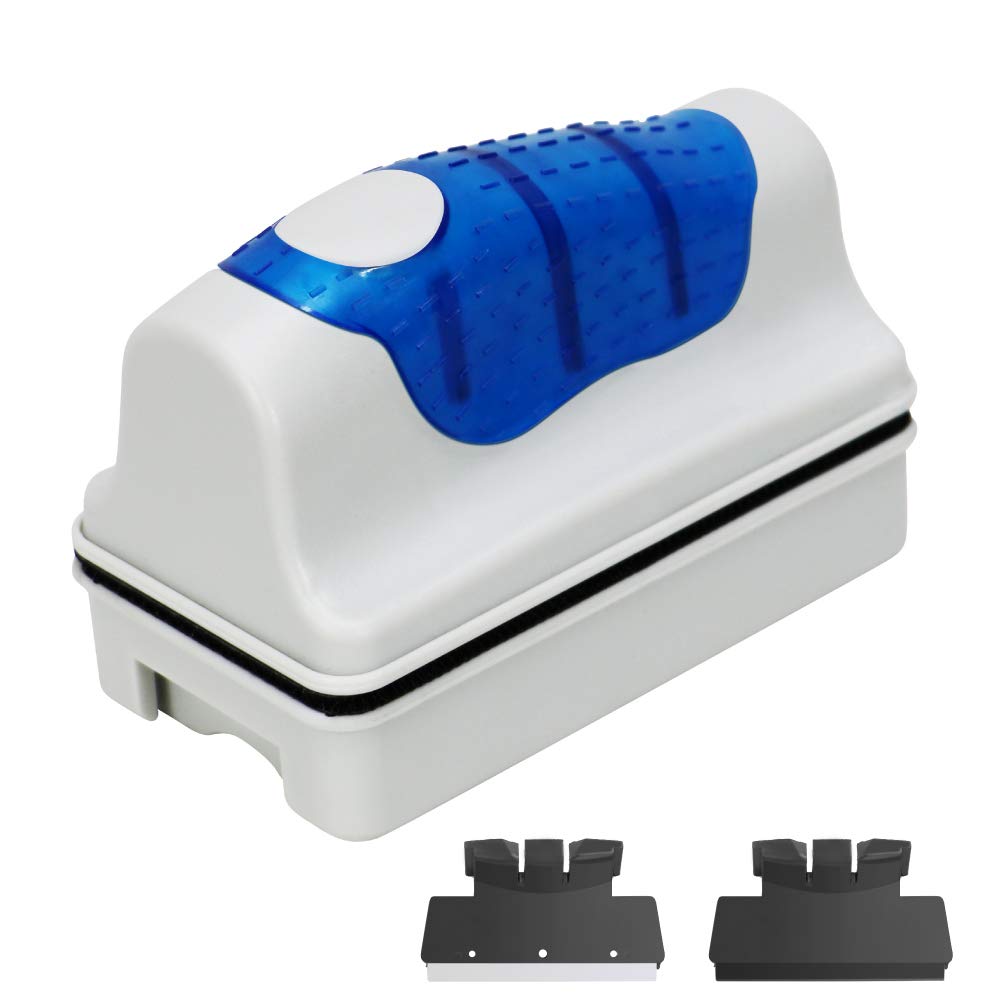 Jasonwell aquarium glass cleaner shown from the front with its outer handle and inner scrubber.