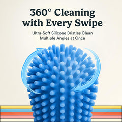 Jasper Dog Toothbrush 360° brush head with bristles surrounding the finger brush.