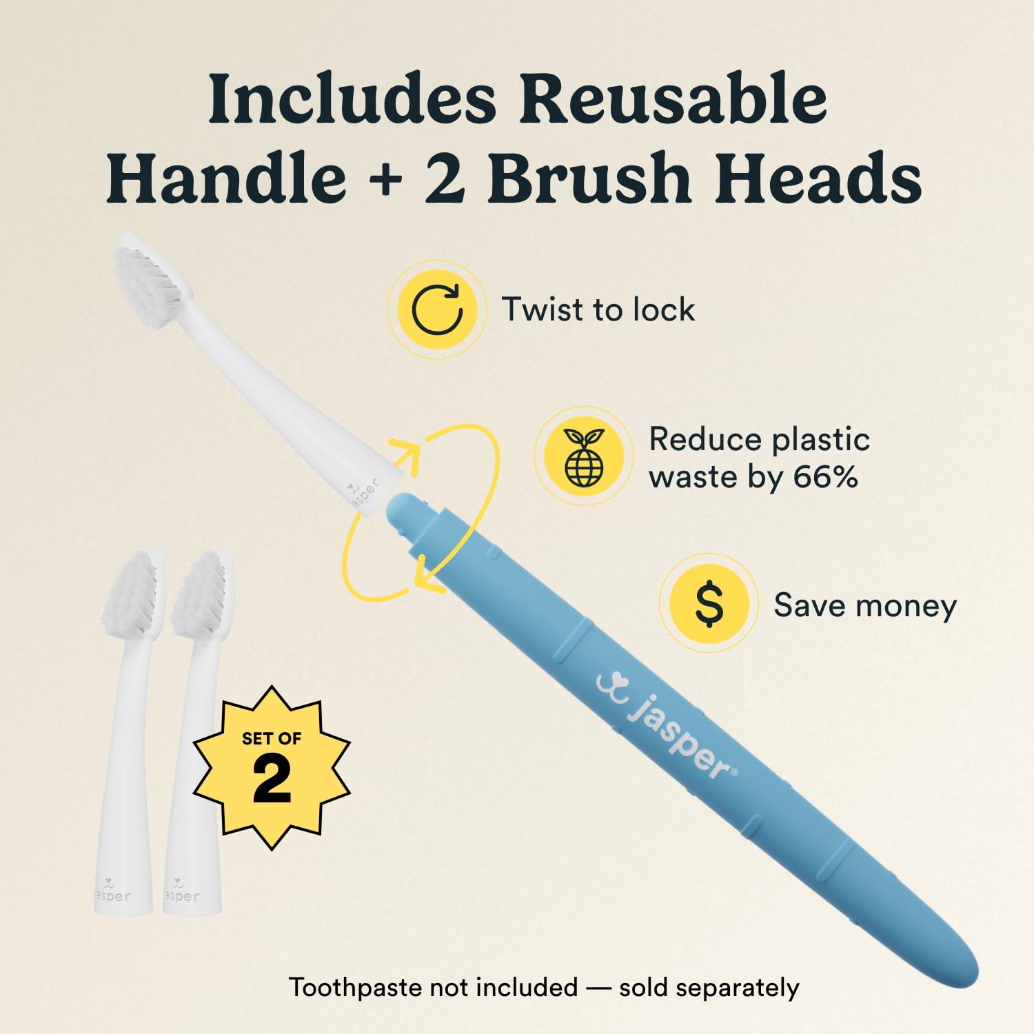 Jasper Microbrush cat toothbrush showing its soft-grip handle.
