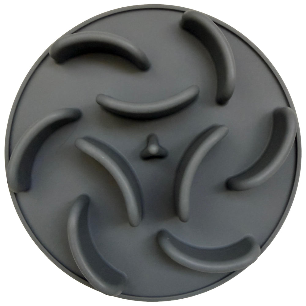 JC Market Co Silicone Slow Feeder Dog Bowl Insert shown from the front in gray.