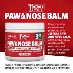 Jeffers Paw & Nose Balm shown close up to highlight the balm.