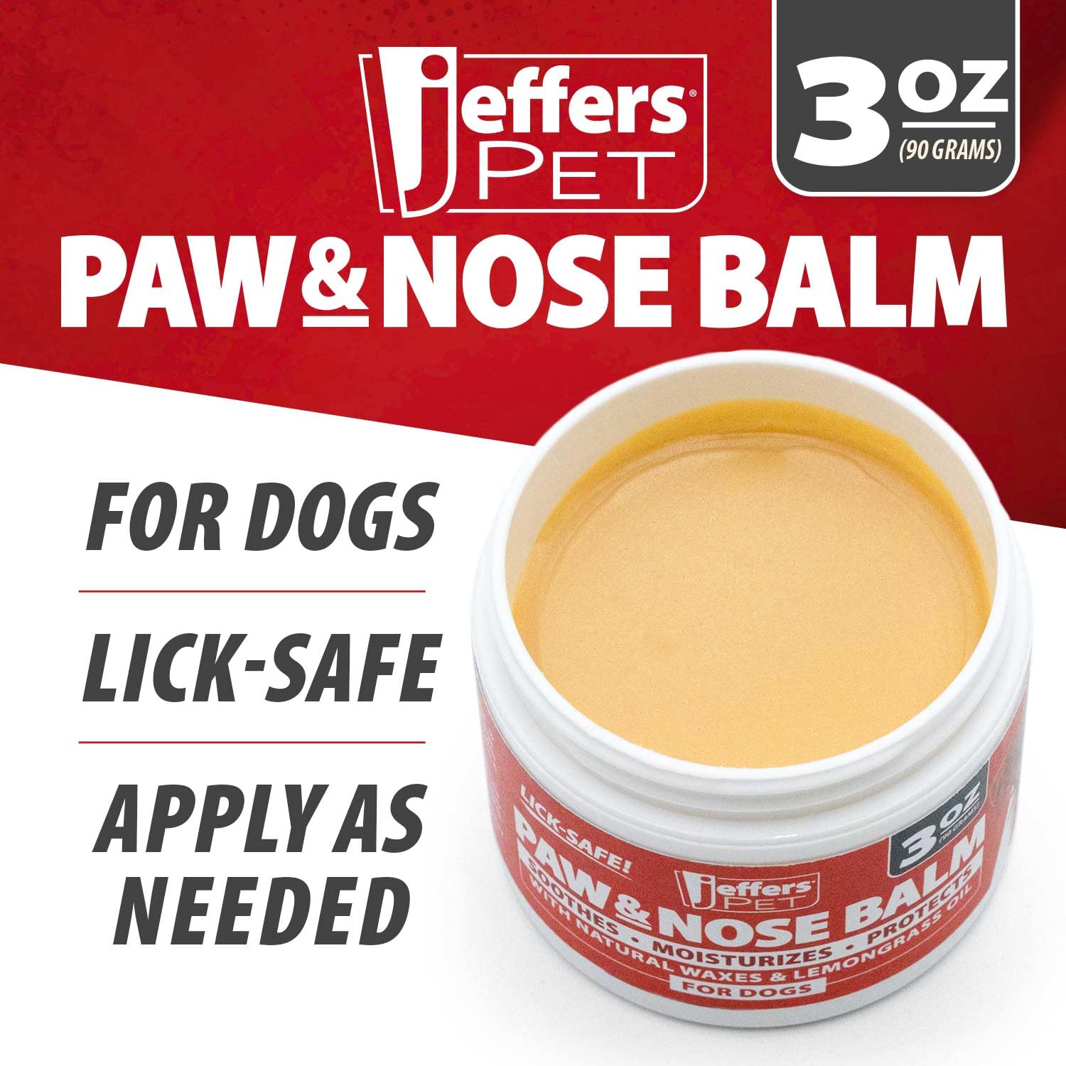 Jeffers Paw & Nose Balm being applied to a dog's nose.