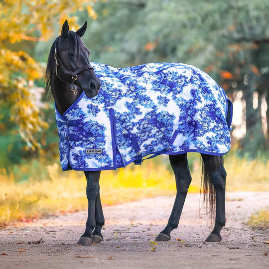 Jeffers 1200D Standard Neck Turnout Blanket shown from the front in Equestrian Toile.