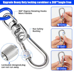 jenico Dog Tie Out Cable detail showing the 360-degree swivel.