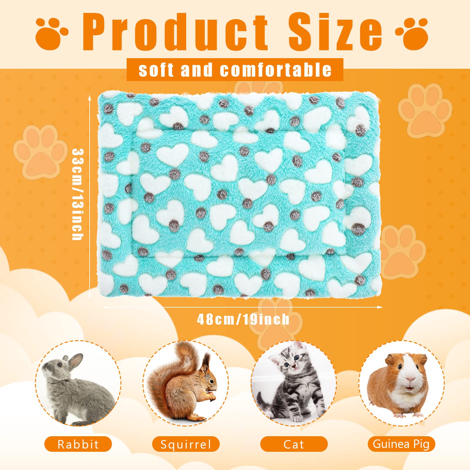 Jetec Guinea Pig Bed Pads shown close up to highlight the heart pattern.