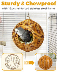 Jevnd bird nest hammock close-up of its reinforced steel frame.