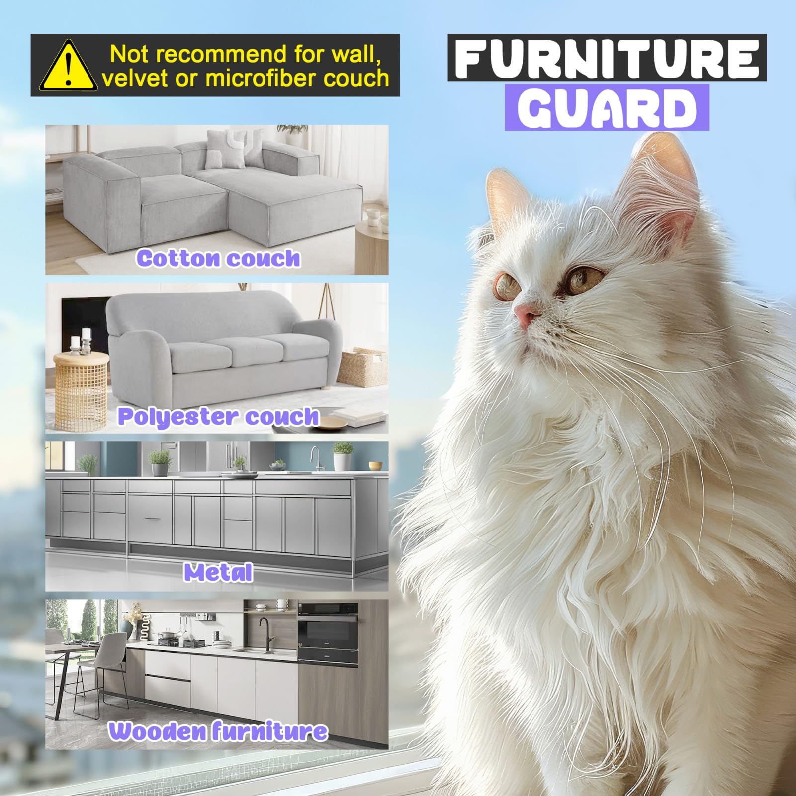 JINVOGREEN cat scratch furniture protector shown on a recliner.