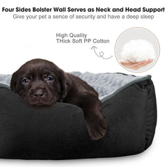 JOEJOY Rectangle Dog Bed showing its four raised, cushioned walls.