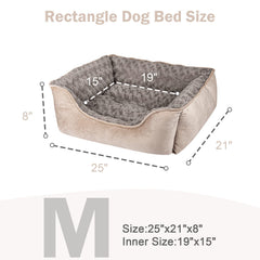 JOEJOY Rectangle Dog Bed close-up showing the cushioned raised wall.