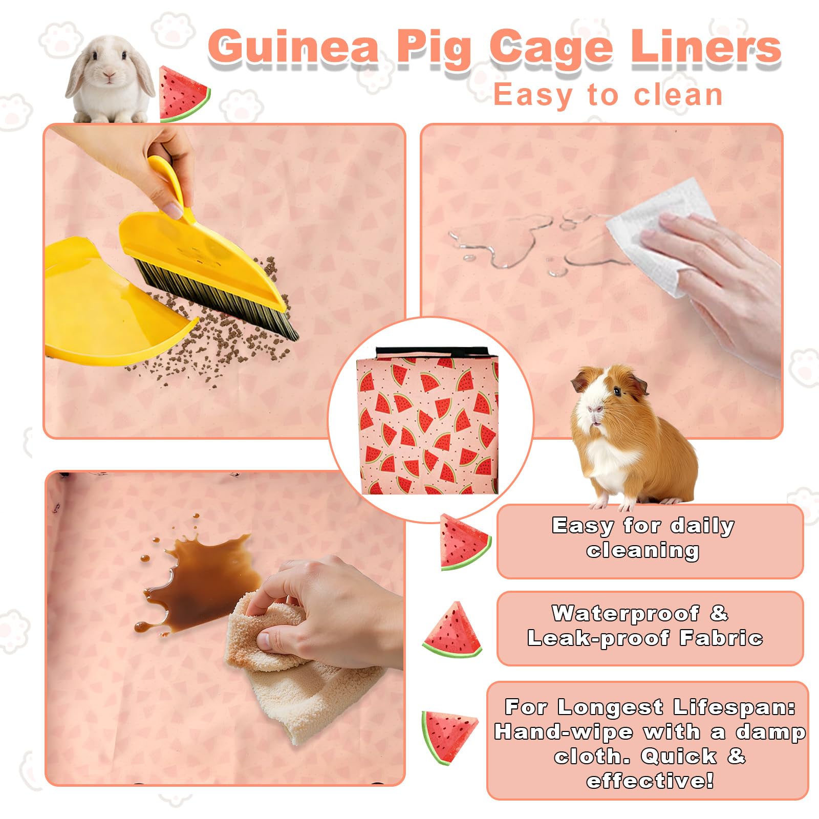JOGEPEYO cage liner fitted inside a C&C-style small-animal cage.