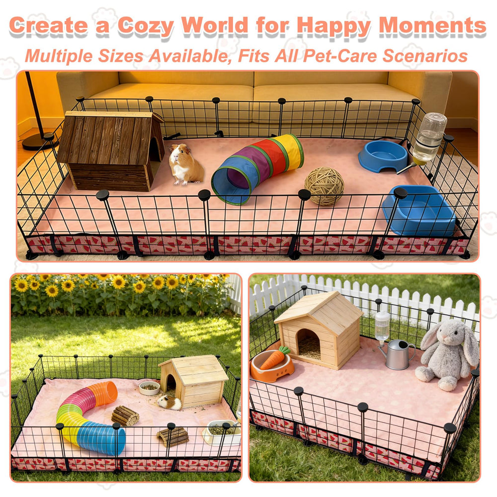JOGEPEYO cage liner used as a base mat in a small-pet playpen.