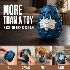 View of the hollow center of the Jomilly Dragon Egg Dog Chew Toy.