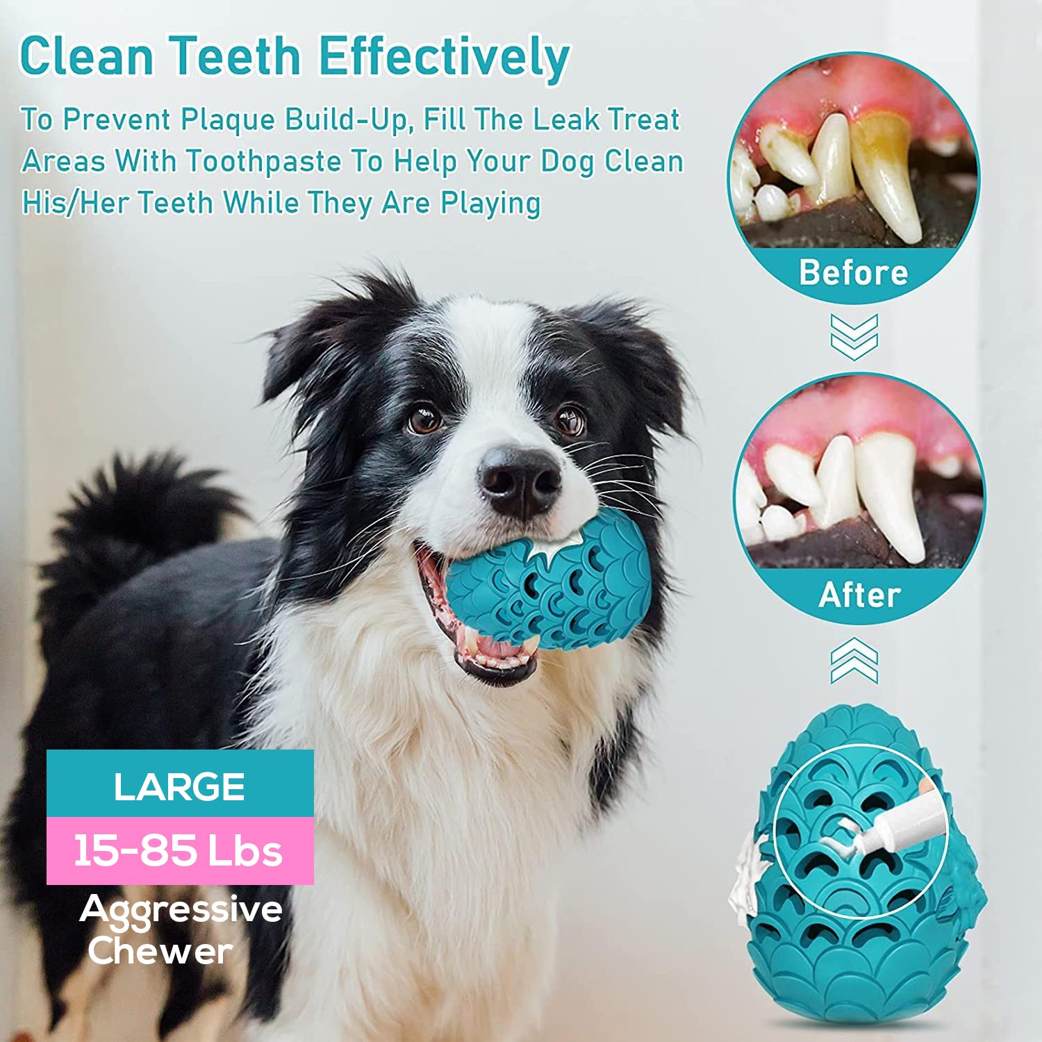 Jomilly Dragon Egg Dog Chew Toy shown in side profile.
