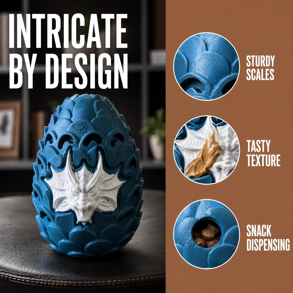 Treats placed inside the hollow Jomilly Dragon Egg Dog Chew Toy.