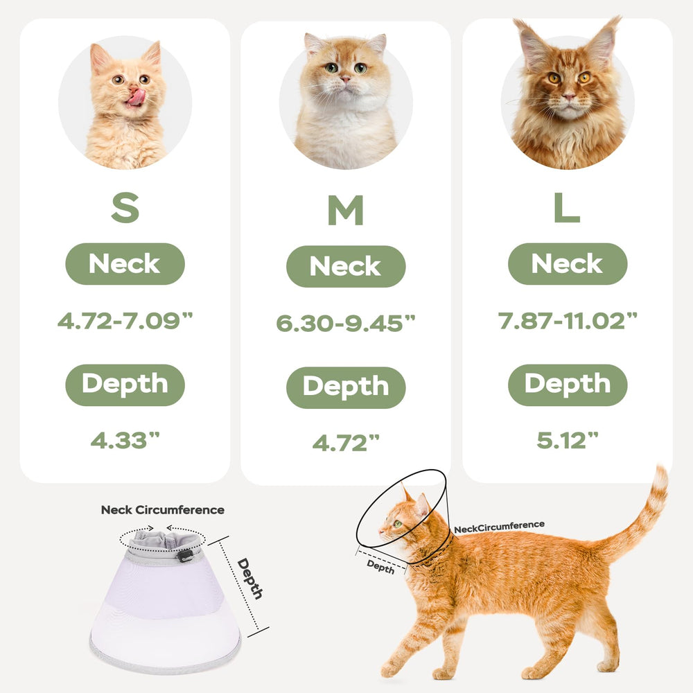 Joypig cat recovery cone shown from the side to show its overall shape.