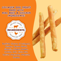 Jungle Calling Chicken Collagen Sticks packaging shown in a product view.
