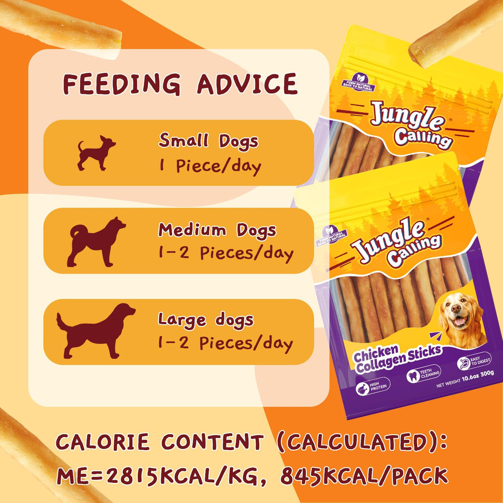 Jungle Calling Chicken Collagen Sticks shown from a different angle.
