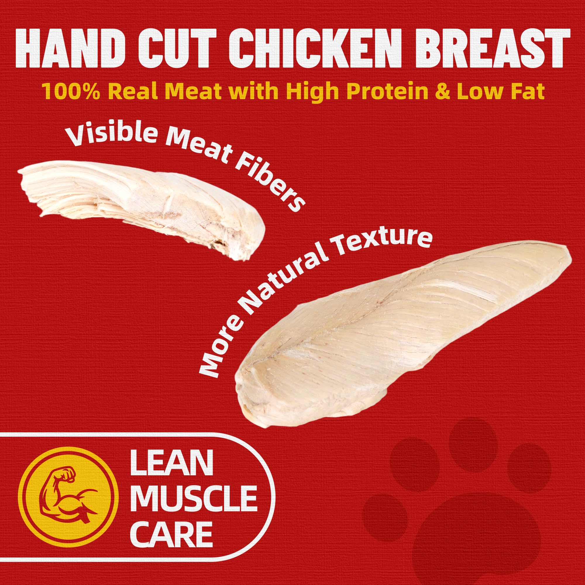 Close-up view of the freeze-dried chicken texture in Just Try chicken treats.