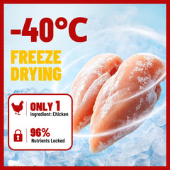 Whole pieces of chicken breast from a pack of Just Try dog and cat treats.