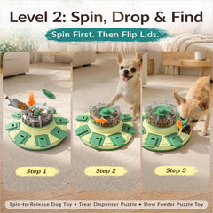 KADTC dog puzzle feeder detail showing the clear center chamber.