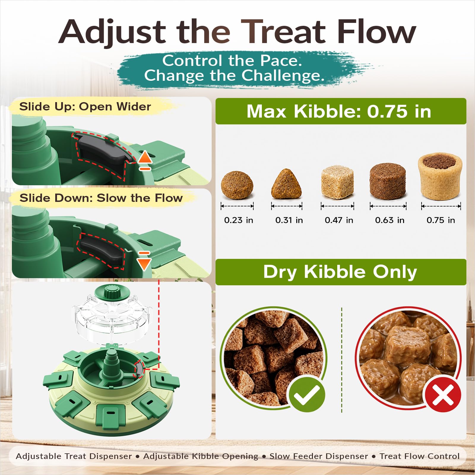 KADTC dog puzzle feeder with its outer food wells in view.