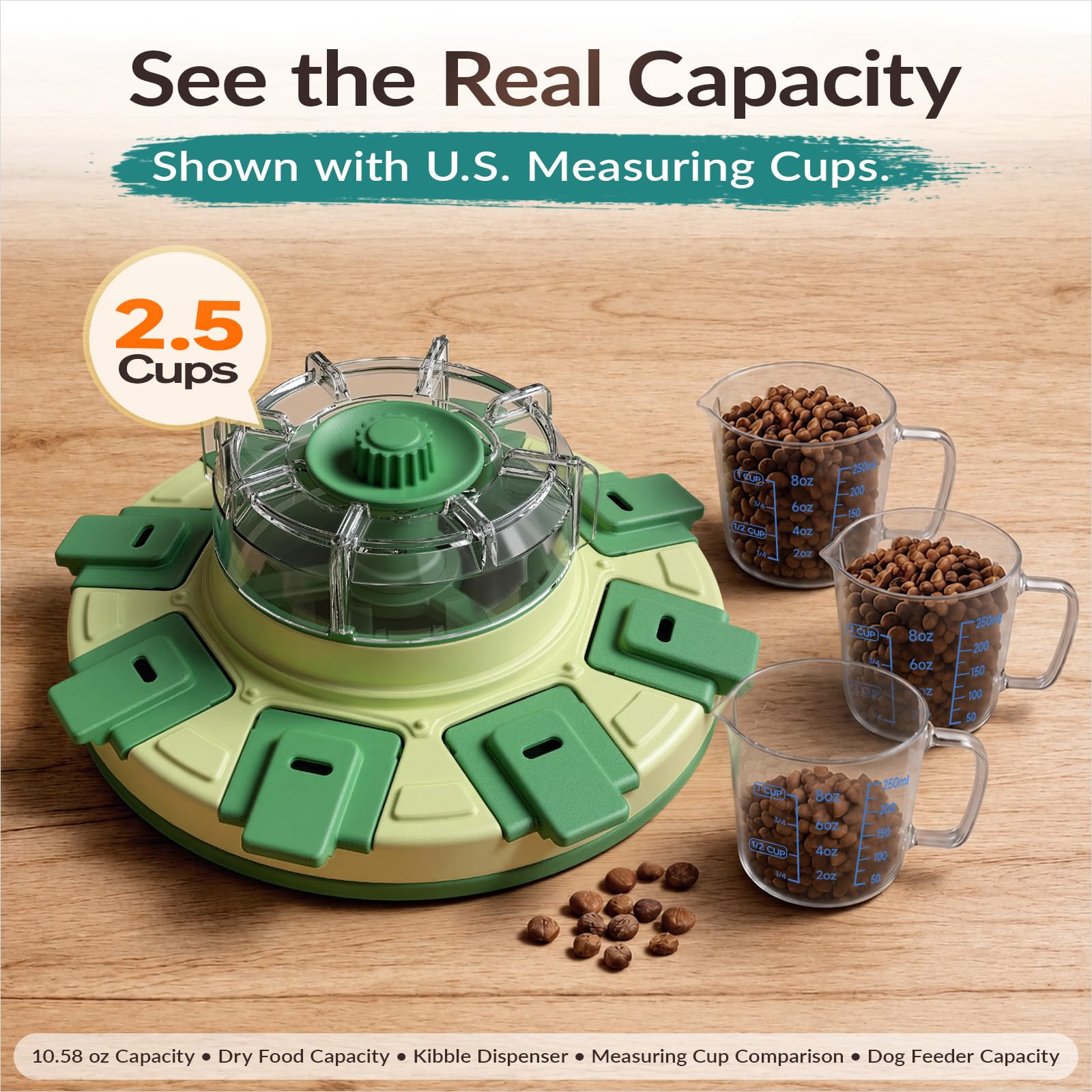 KADTC dog puzzle feeder showing the spin-and-search game.