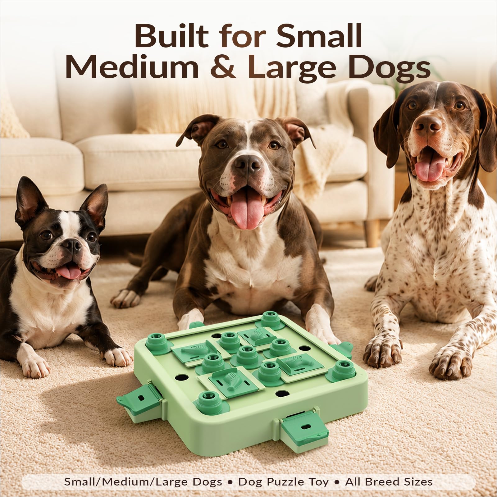 KADTC dog puzzle toy set up with kibble for a feeding activity.