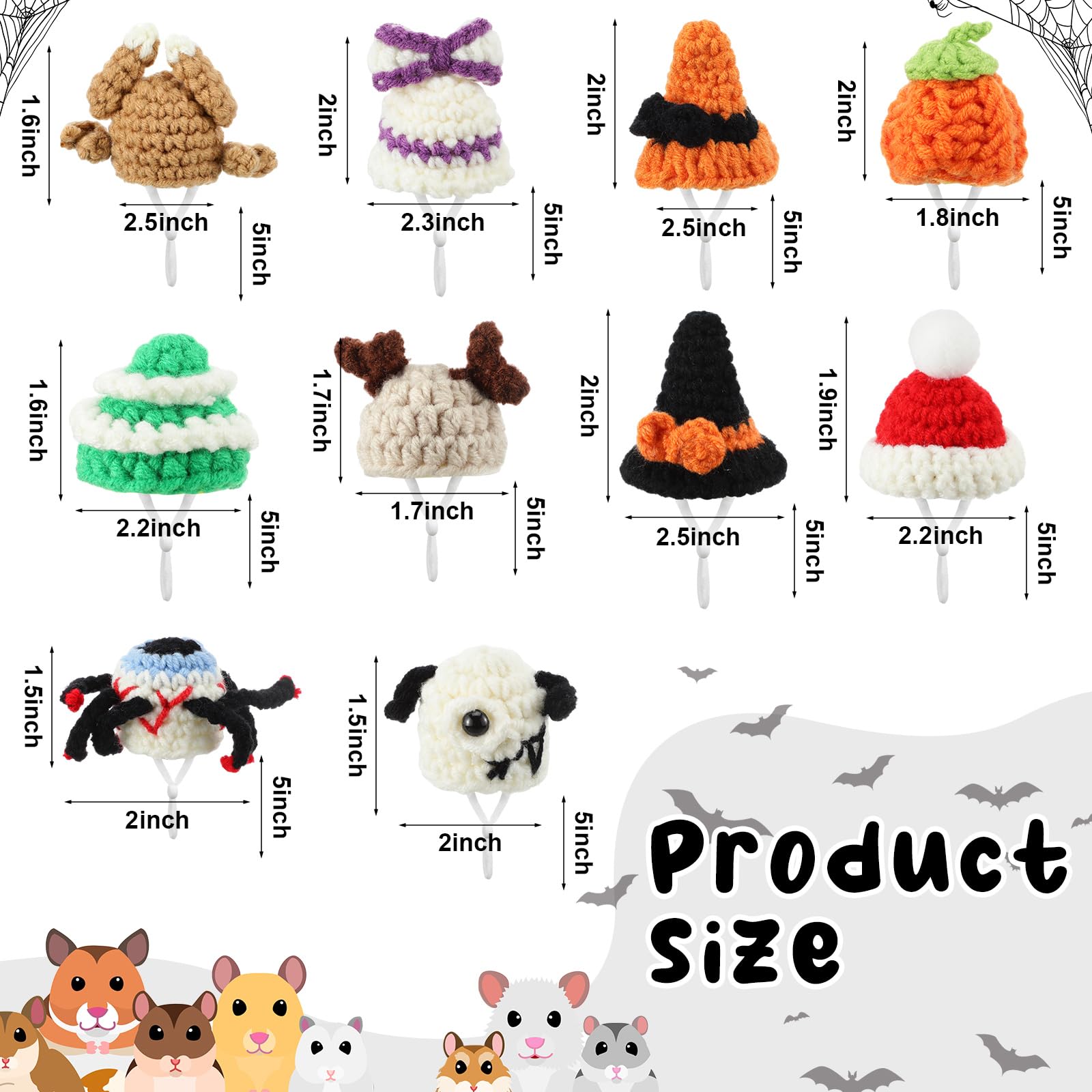 Kajaia mini pet hat detail showing the adjustable rubber band.
