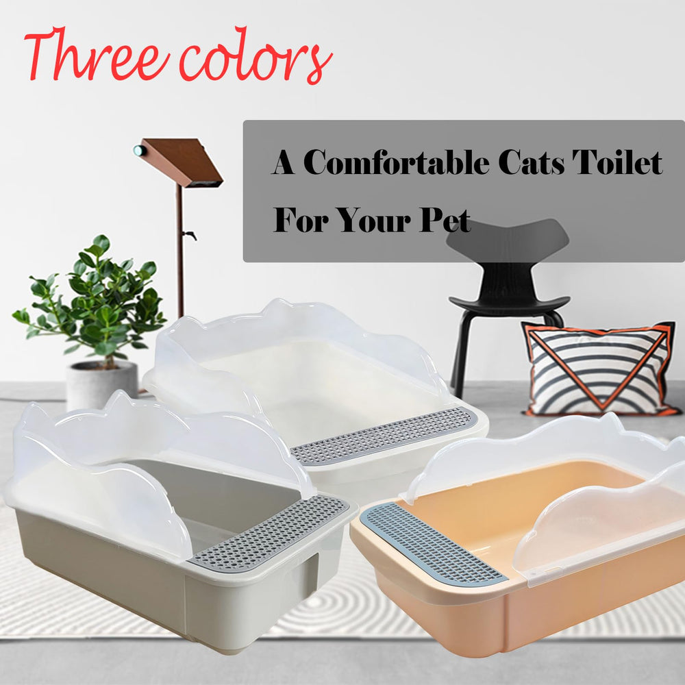 kathson cat litter box shown with the included litter scoop.