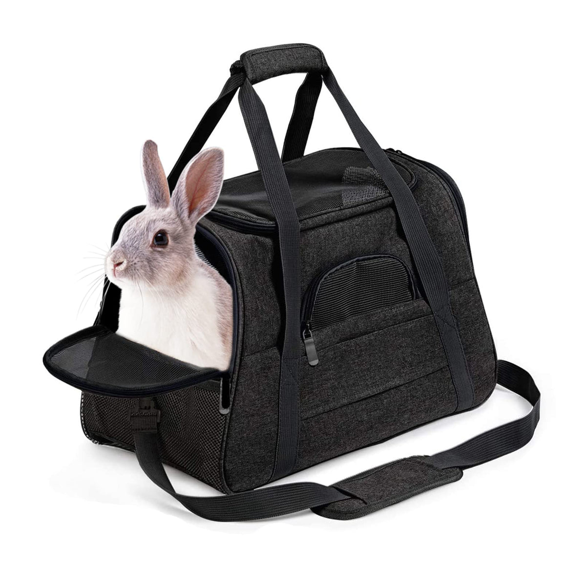 kathson rabbit travel carrier bag shown from the front.