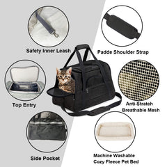kathson rabbit travel carrier bag with a close view of its locking safety zipper.