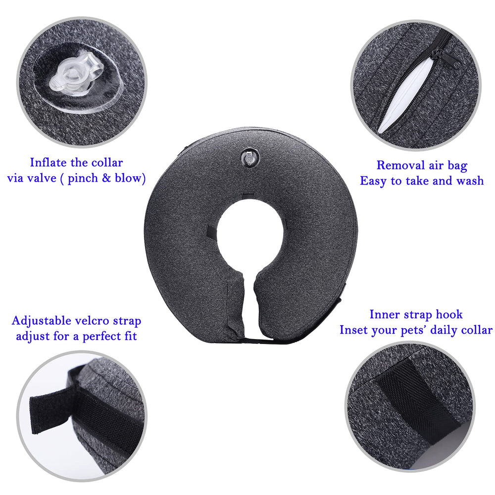 Katoggy inflatable dog collar showing the soft plush outer cover.