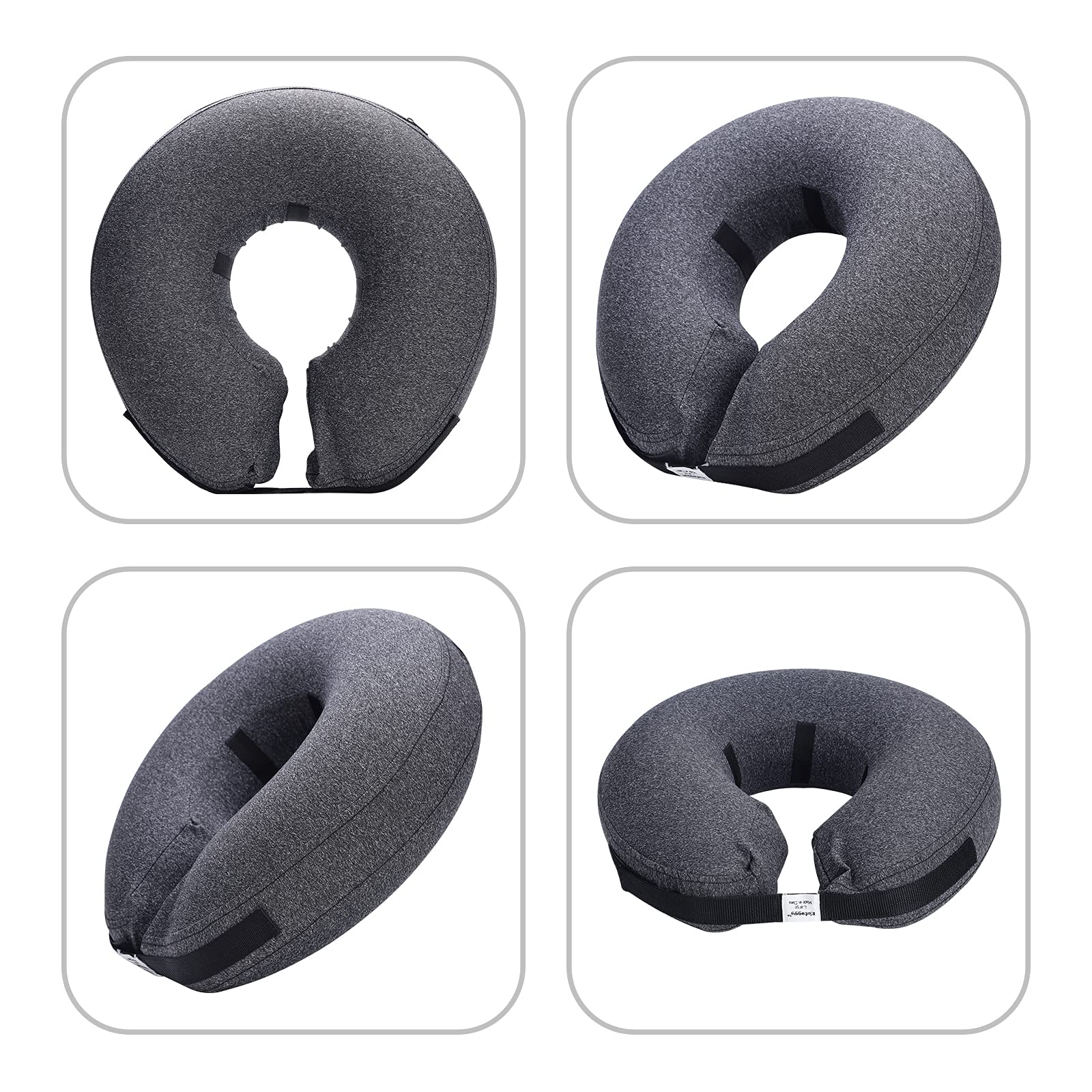 Katoggy inflatable dog collar showing the zipper opening for the removable inner.