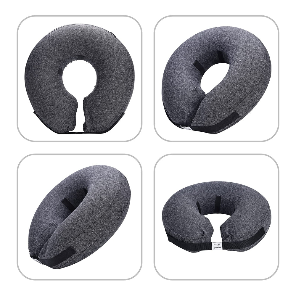 Katoggy inflatable dog collar showing the zipper opening for the removable inner.