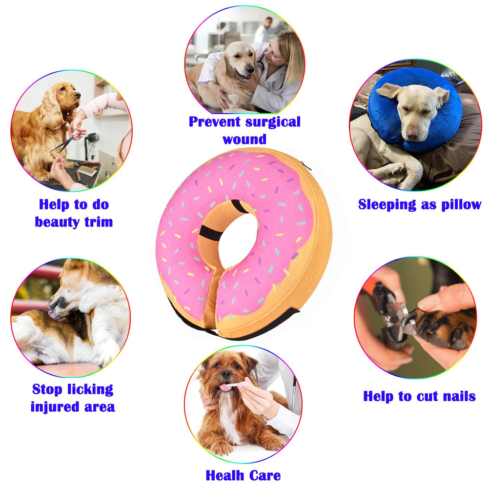 Katoggy inflatable dog cone collar showing the zipper opening for inner removal.