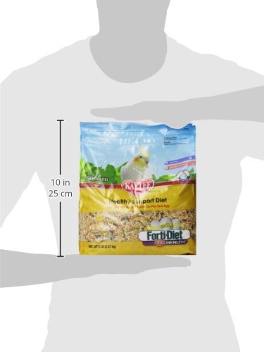 Kaytee Forti-Diet Egg-Cite cockatiel food package shown at an alternate angle.