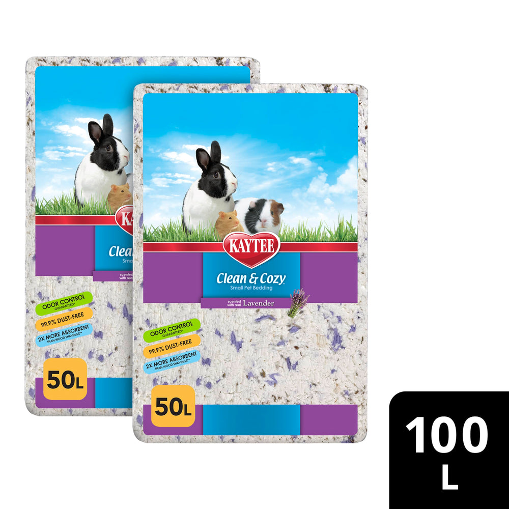 Kaytee paper bedding shown as a 100-liter bag.