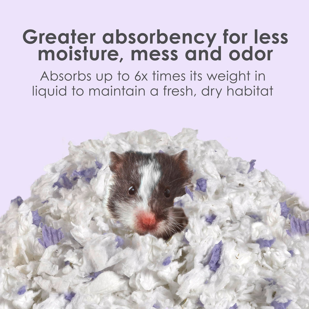 Kaytee paper bedding product image highlighting liquid absorption.