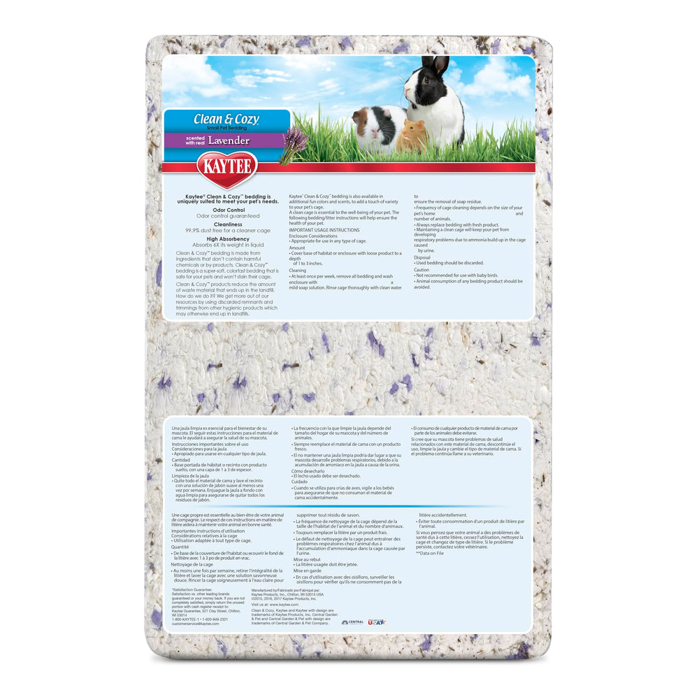 Kaytee paper bedding bag shown from the back with its label visible.