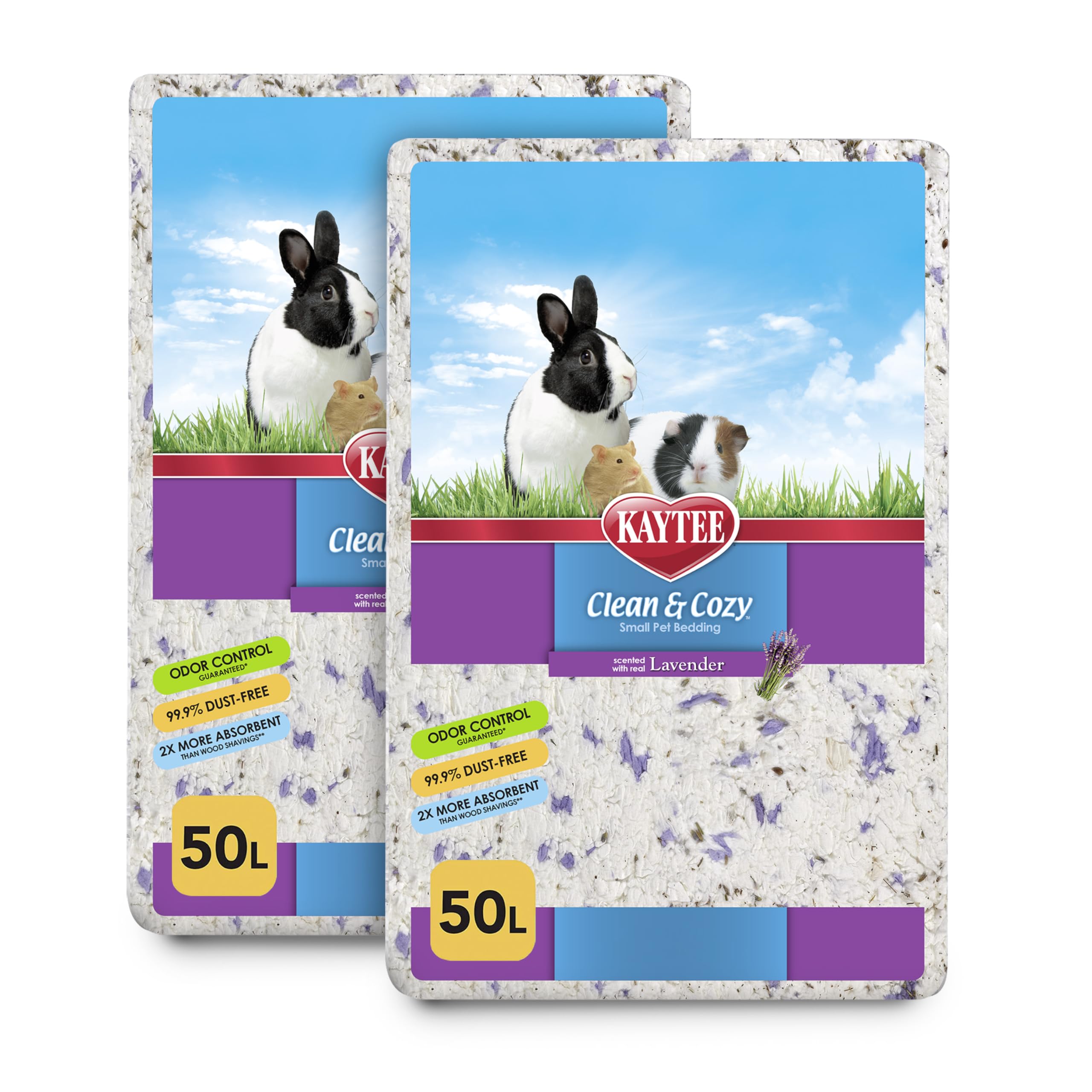 Kaytee paper bedding with lavender shown in its front-facing bag.
