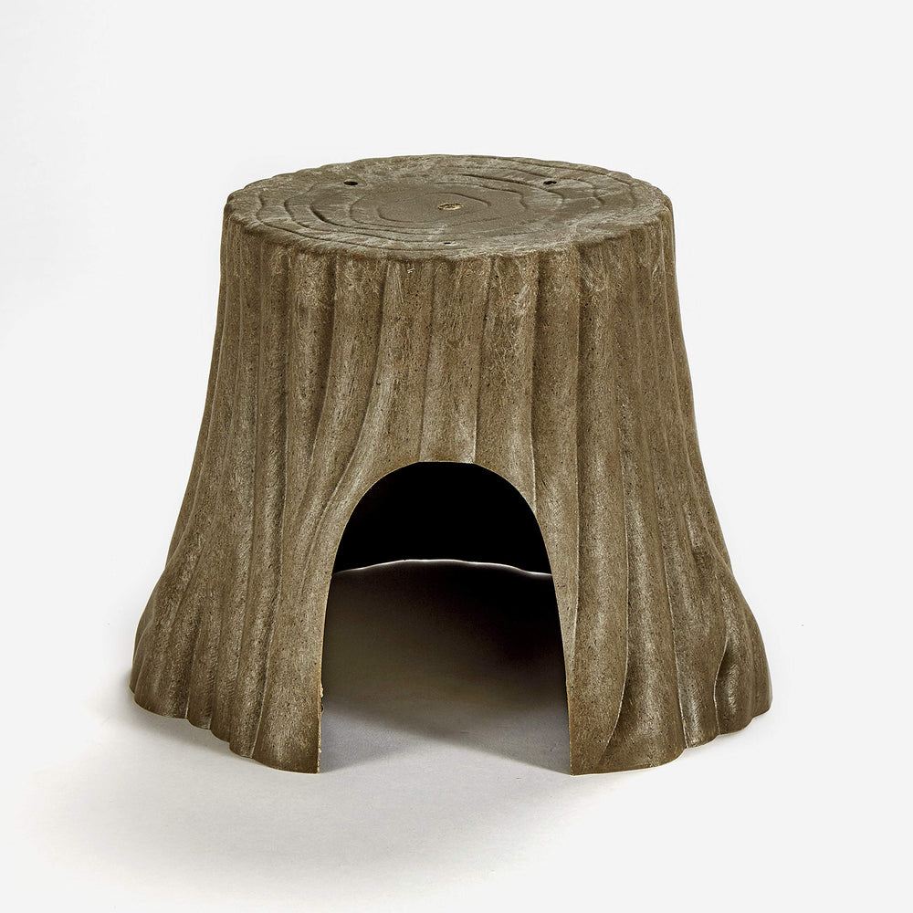 Kaytee Natural Tree Trunk Hideout shown from a side angle.