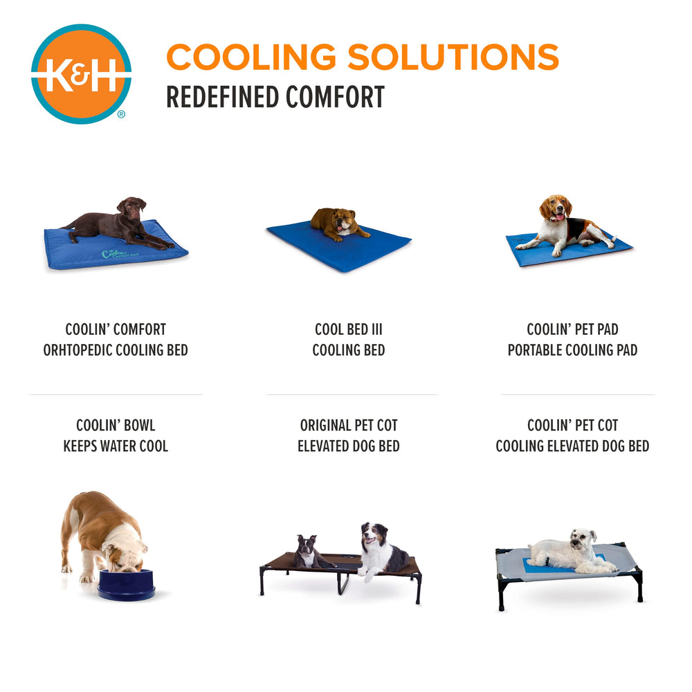 K&H Pet Products Coolin' Pet Pad placed on top of a pet bed.
