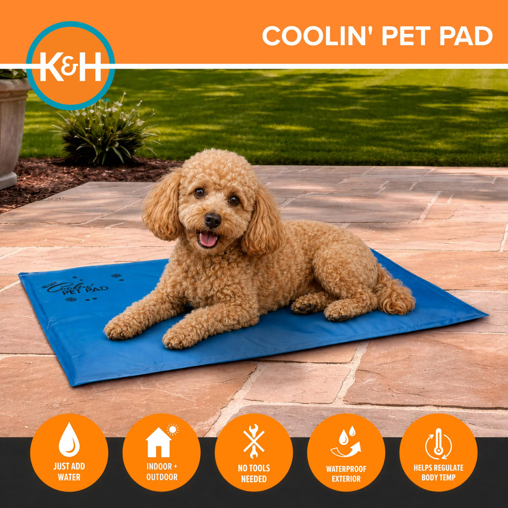 K&H Pet Products Coolin' Pet Pad shown at an angle with its edge in view.
