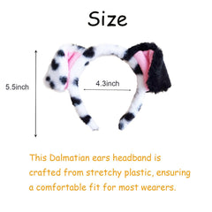KIPSSMLSE Dalmatian costume headband shown close up with its dog ears.