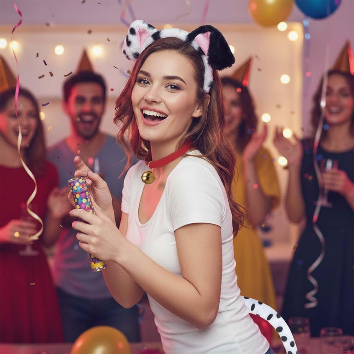 KIPSSMLSE Dalmatian costume accessories presented as a coordinated three-piece set.