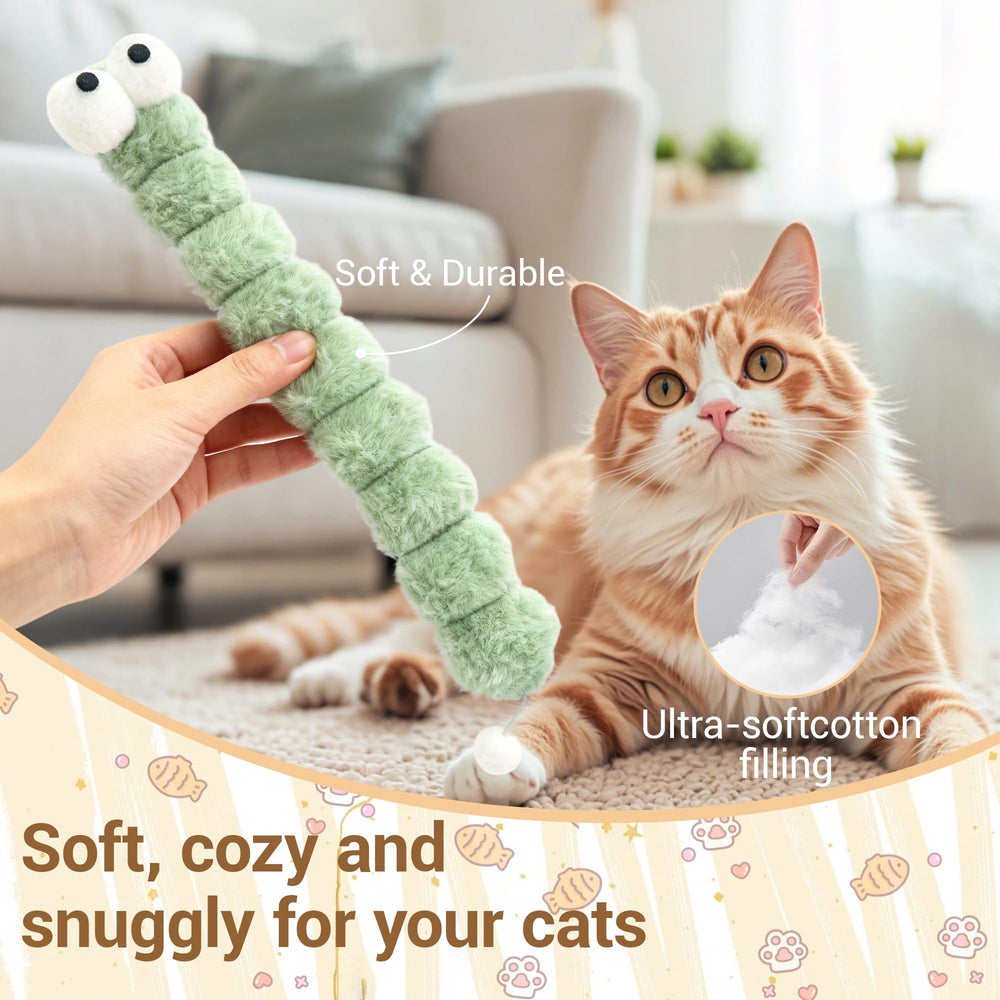 A cat grabbing a KIROYAL cat kicker toy with its front paws.