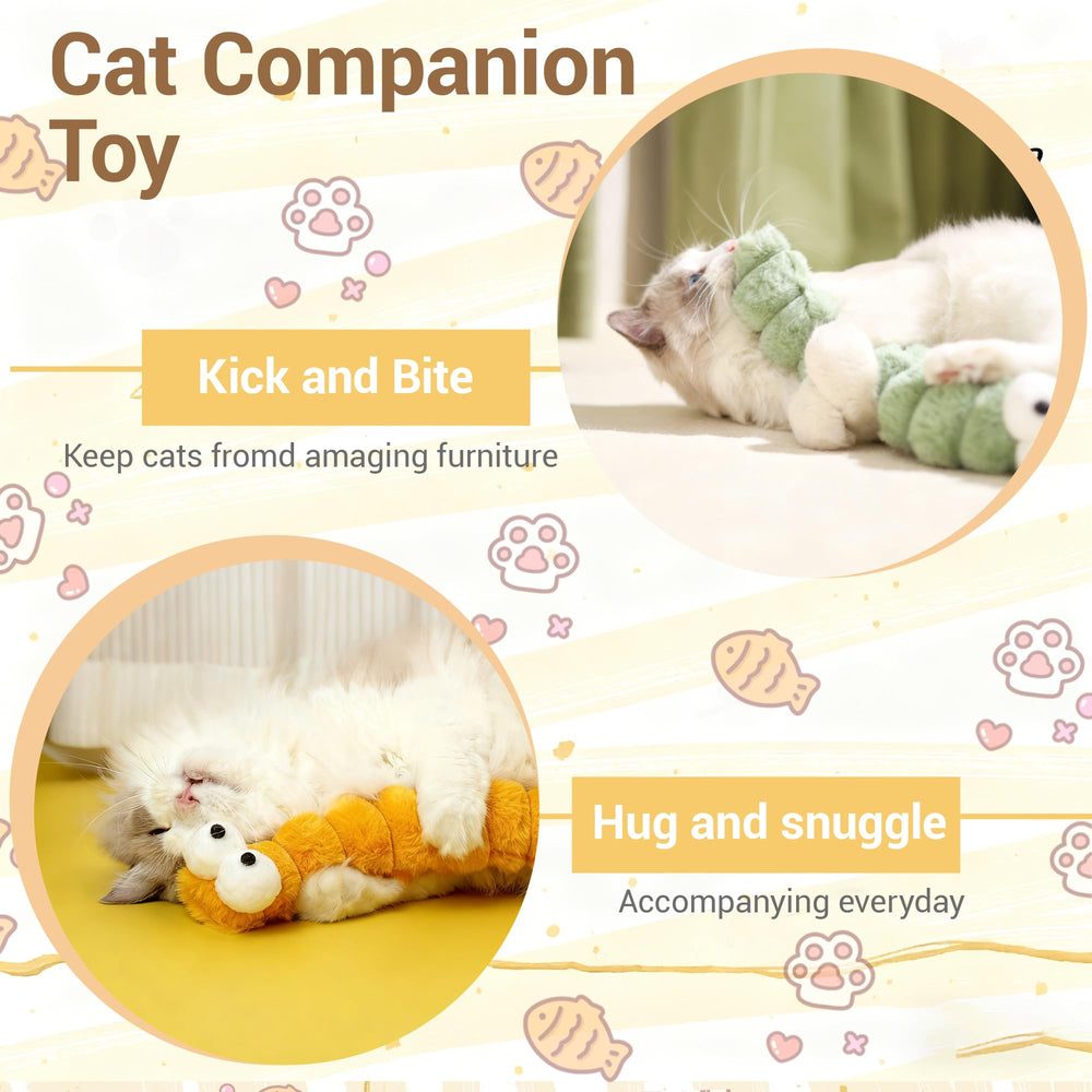 A cat kicking a KIROYAL cat kicker toy during indoor play.