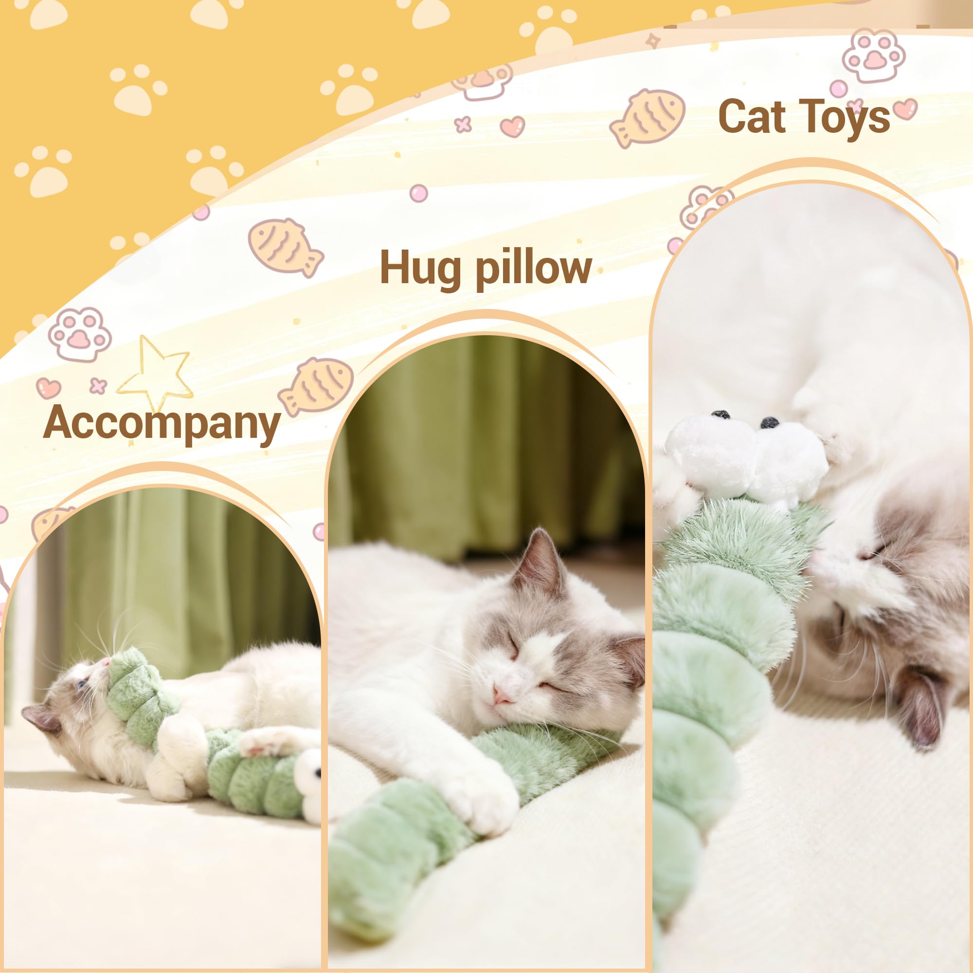 Side angle showing the long shape of a KIROYAL cat kicker toy.