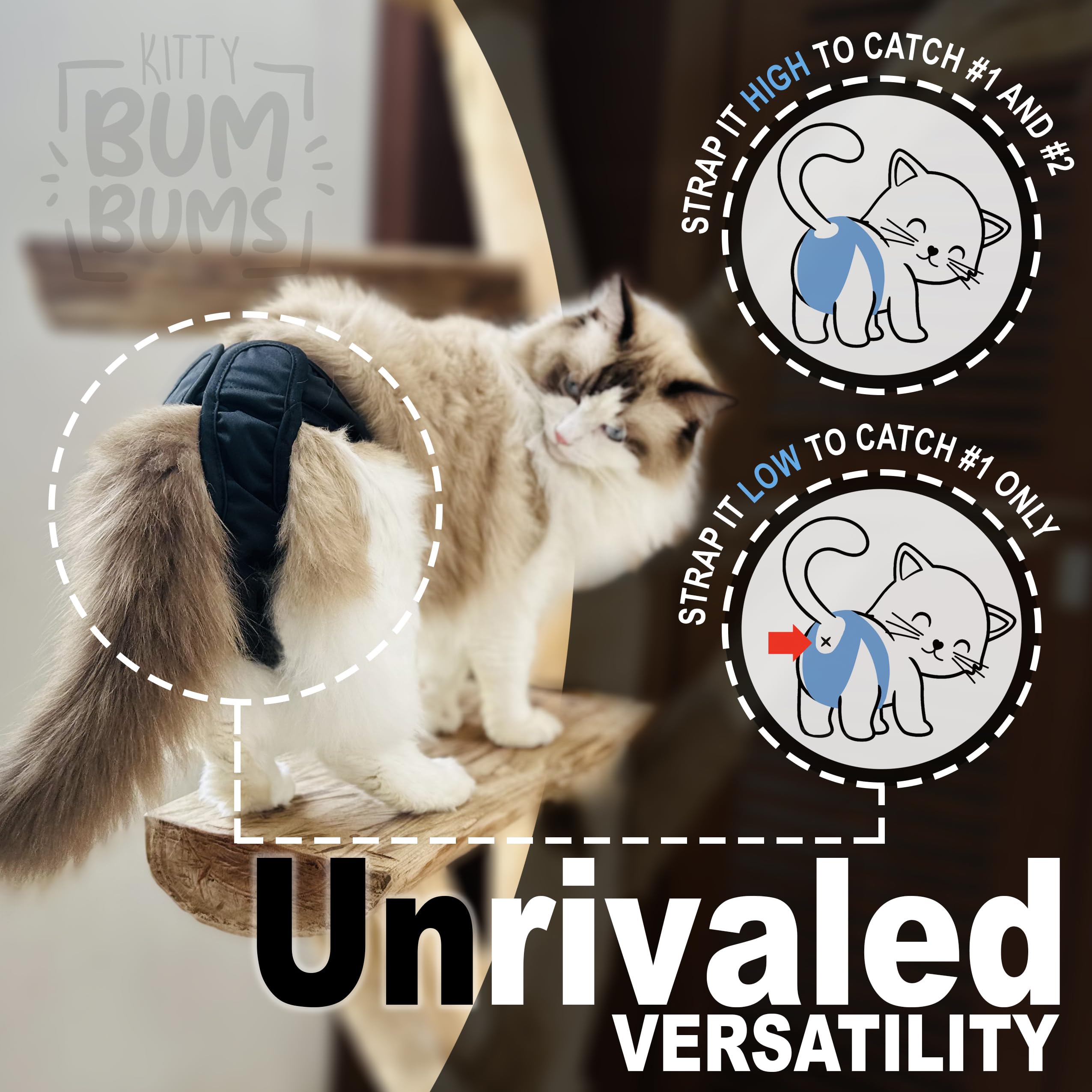 Kitty BumBums reusable cat diapers showing the waterproof outer layer.
