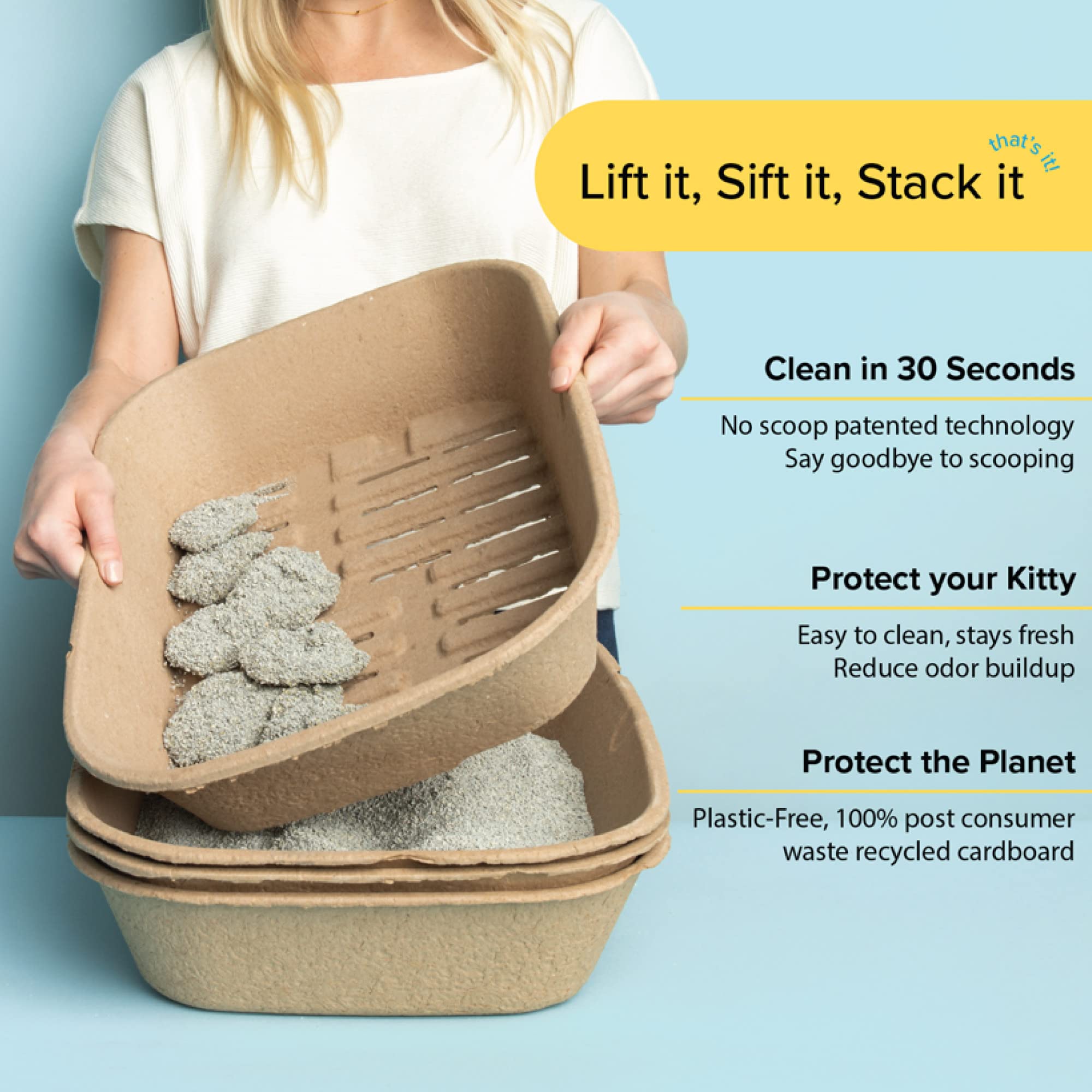 Kitty Sift litter box shown as a litter pan for a small pet.